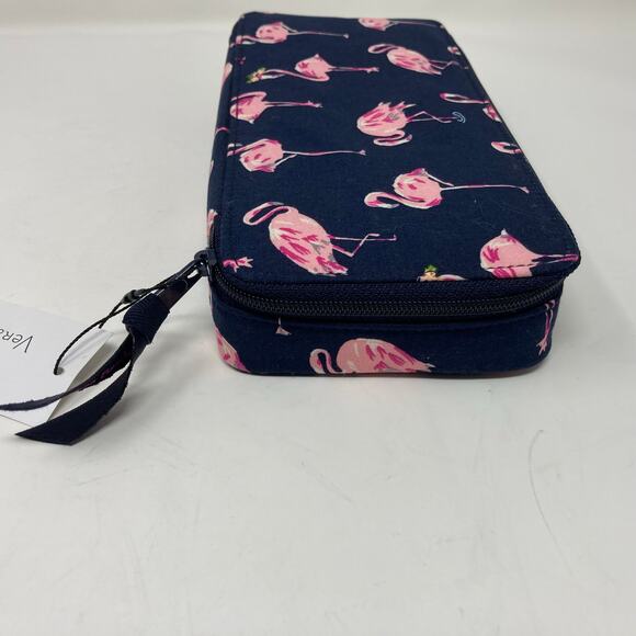 Vera Bradley Large Travel Pill Case Organizer In Flamingo Fiesta Navy Blue Pink - Picture 8 of 16
